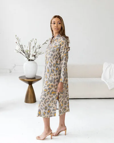 Vista 5 de The Drop Vestido con estampado de guepardo crema irlandés para mujer por victoriouslogan