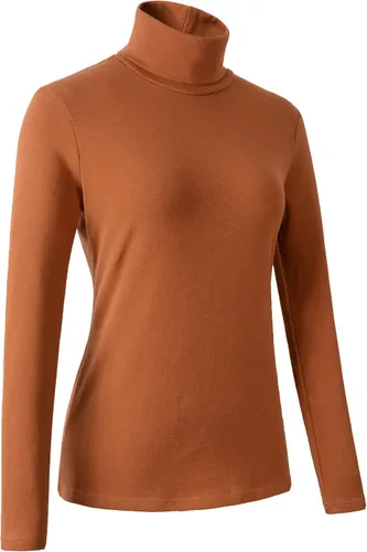 Vista 3 de HieasyFit suéter básico de cuello alto de algodón suave para mujer