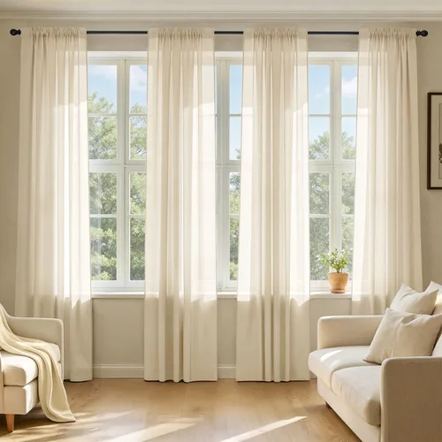Vista 32 de MIULEE Cortinas traslúcidas marrón oscuro de 96 pulgadas de largo, 4