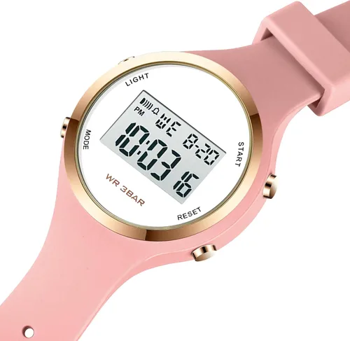 Vista 2 de Relojes deportivos para exteriores, reloj despertador, 5 bares, impermeable, LED digital