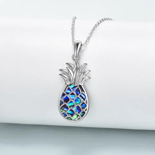Vista 3 de ONEFINITY Collar de plata de ley con dije de piña, regalo de joyería para mujer