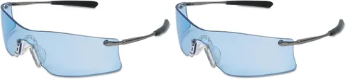 Vista 2 de MCR Safety T4113AF - Lentes color azul claro, 1 par Patillas de metal, diseño sin marco, almohadillas suaves para la nariz, filtra el 99.9%