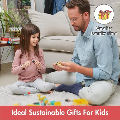 Vista 6 de The Off Bits ArtBit - Juego de construcción de juguetes robot, ideas educativas para regalos de Pascua, kit de aprendizaje de actividades STEM, kit