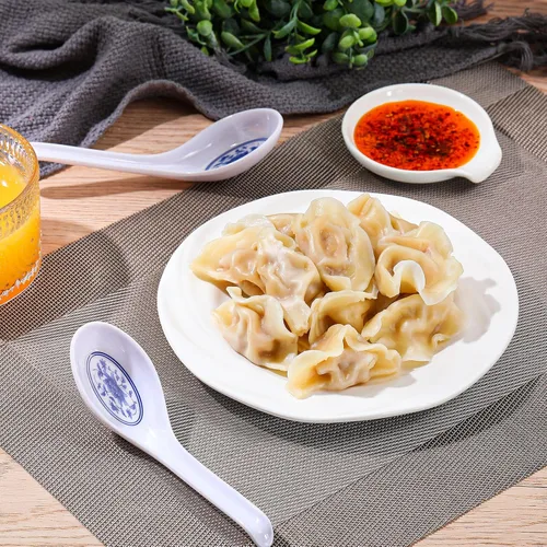 Vista 4 de Hushee 100 cucharas de sopa asiática china, cucharas de sopa de melamina grandes a granel, cucharas de ramen reutilizables japonesas, cuchara
