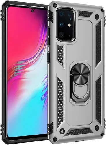 Vista 12 de Funda de grado militar para Samsung Galaxy S20 Plus, Galaxy S20+ funda de metal 360 con anillo giratorio de 360 grados, soporte magnético para Negro