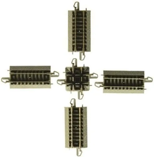 Vista 2 de Bachmann BAC44841 N-Scale Níquel-Plata Níquel-Plata NS (90 Grados Crossing E-Z)
