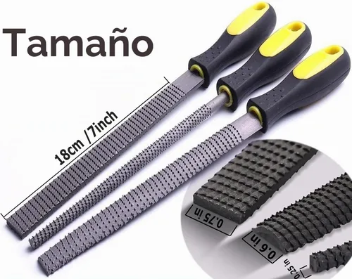 Vista 5 de AihuiWood - Juego de 3 limas de madera para carpintería, redondas, semicirculares, planas, de acero al carbono de alta calidad para carpintería