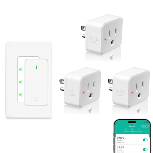 Vista 67 de NineLeaf - Enchufe de salida de control remoto, interruptor de luz de encendido y apagado inalámbrico desmontable 500FT Light Plug Decorator