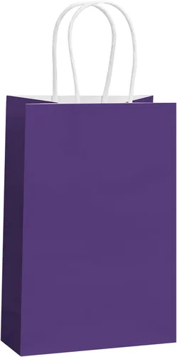 Vista 9 de REMTAP Bolsas de papel de regalo de 5.9 x 3.2 x 8.2 pulgadas, 50 bolsas de papel kraft con asas, bolsas de regalo a granel para bodas, fiestas