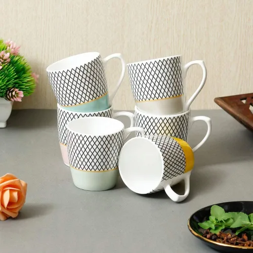Vista 4 de Femora Demitasse - Tazas de café de cerámica de 5.9 onzas, tazas de capuchino, tazas de cerámica Demitasse tazas de café pequeñas para té con leche