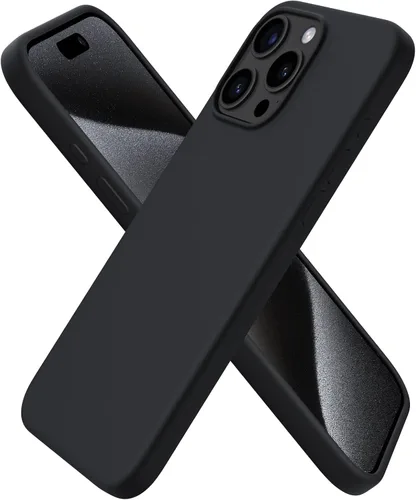 Vista 19 de ORNARTO Funda compatible con iPhone 15 Pro Max de 6.7 pulgadas, de silicona líquida delgada, de 3 capas, de gel suave, protectora, a prueba