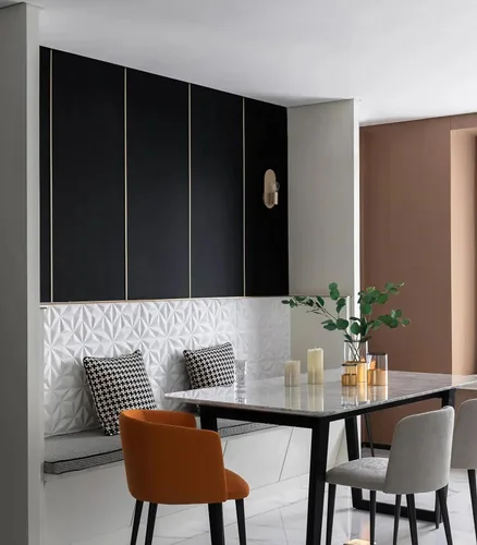 Vista 7 de Papel tapiz negro de 197" x 17.7" con despegar y pegar, autoadhesivo decorativo, impermeable, extraíble, papel de contacto para cubrir paredes