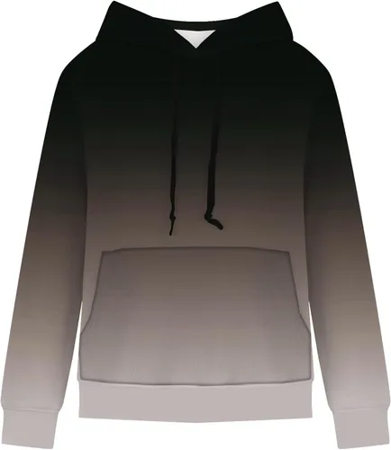 Vista 4 de Sudadera de manga larga con capucha y estampado a cuadros para mujer, sudadera suelta con cordón ajustable, tallas grandes