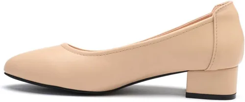 Vista 6 de hingswink Zapatos de vestir para mujer de tacón bajo y elegante con punta puntiaguda, zapatos de cuero para mujer, negocios, oficina, casual