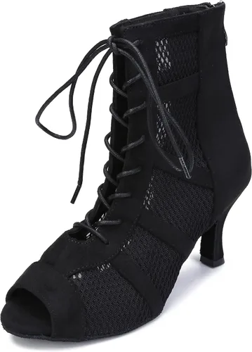 Vista 4 de Zapatos de baile latino para mujer, zapatos de baile de salsa para mujer, tacón de 3 pulgadas