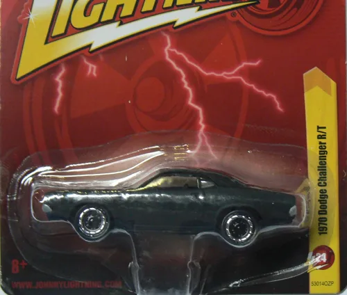Vista 2 de Johnny Lightning R24 1970 Dodge Challenger R/T, color negro