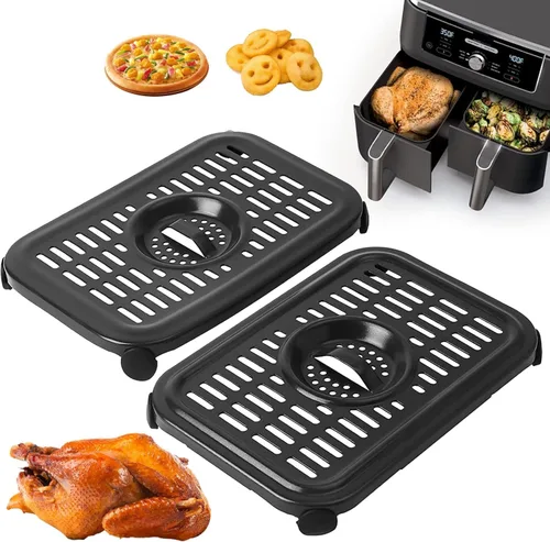 Vista 12 de Sartén para freidora de aire Ninja Foodi DZ401 DZ550 10QT DualZone Freidoras de aire, placa de repuesto para freidora de aire, accesorios