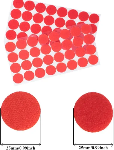 Vista 3 de DFYOUHOME® 128 pares de puntos autoadhesivos redondos de 1 pulgada de gancho y bucle con cinta adhesiva impermeable en la parte trasera de tira