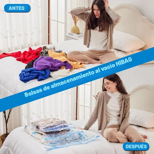 Vista 4 de Bolsas de almacenamiento al vacío, 10 bolsas pequeñas de ahorro de espacio con sello al vacío, bolsas de espacio, bolsas de sellador al vacío