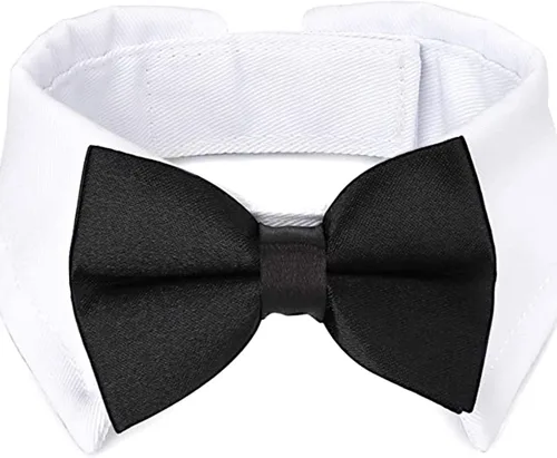 Vista 6 de HUYADAPI Pajarita para mascotas, ajustable, formal, corbata para el cuello y disfraz de la compañía de disfraces, sombrero de copa para gatos