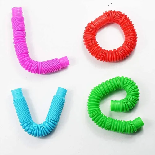 Vista 6 de Juguetes sensoriales Pop Tubes, juguetes sensoriales para niños y adultos, tubos multicolor para reventar juguetes sensoriales (M-(paquete de 6))