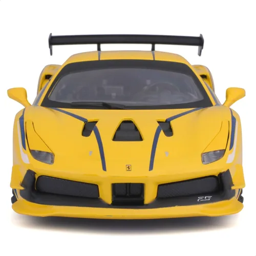 Vista 4 de Bburago 18-26307 Ferrari Racing 488 Challenge Coche coleccionable fundido a presión a escala 1:24, amarillo