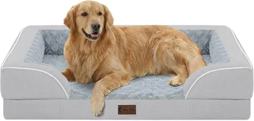 Vista 51 de Camas ortopédicas para perros grandes, cama de espuma viscoelástica impermeable para mascotas grandes con lados 89x56 cm, sofá para perros grandes