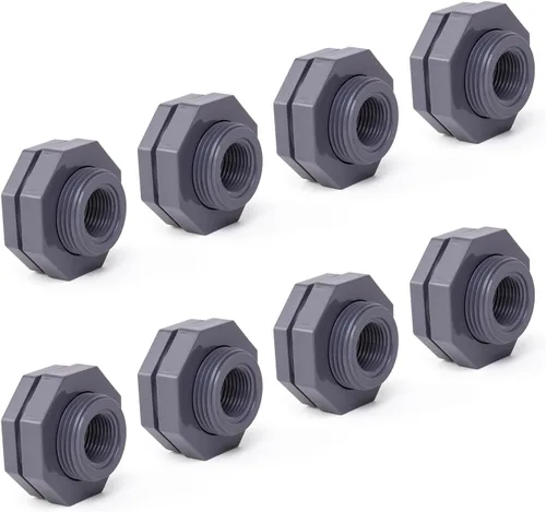 Vista 13 de ChillWaves Accesorio de Conexión de PVC de 2" con Rosca Doble Adaptador Conector para Tanque de Agua, Acuarios, Barriles para Agua de Lluvia