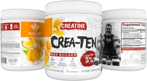 Vista 5 de 5% Nutrition CreaTEN Creatine Complex + Accelerators Creatina en polvo saborizada para ganancia muscular Máxima potencia, fuerza, resistencia