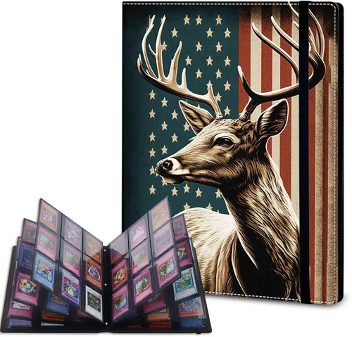 Vista 31 de Carpeta de tarjetas – Carpeta de 9 bolsillos para tarjetas intercambiables, carpeta de cuero de 360 bolsillos de carga lateral para MTG, TCG Bandera