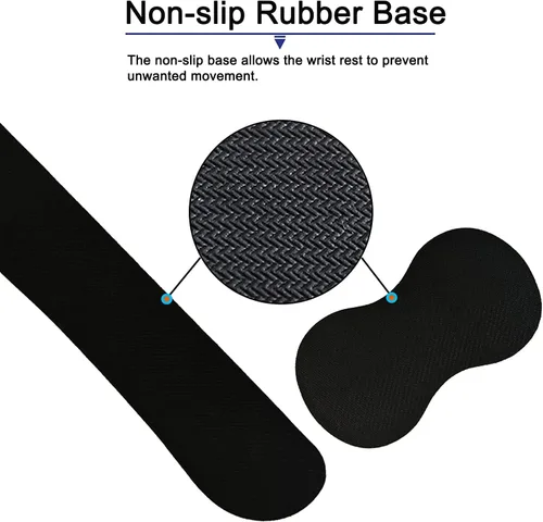 Vista 5 de Alfombrilla ergonómica para mouse con reposamuñecas y teclado de espuma viscoelástica, base antideslizante y reposamuñecas para computadora