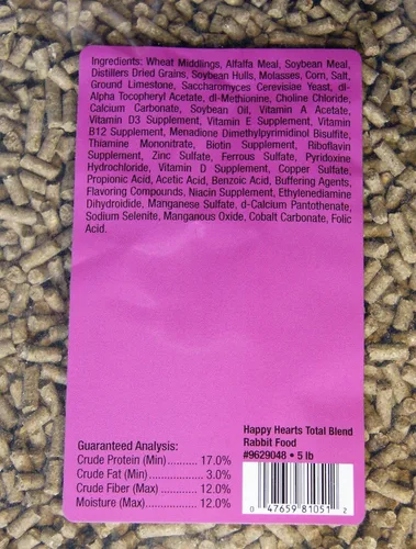 Vista 3 de CountryMax Happy Hearts Total Blend - Pellets de comida para conejo (5 libras)