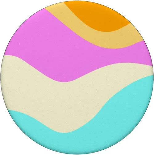 Vista 3 de Retro Waves Swirls Pastel Rainbow Wavy Stripes 70s Aesthetic PopSockets Adhesive PopGrip