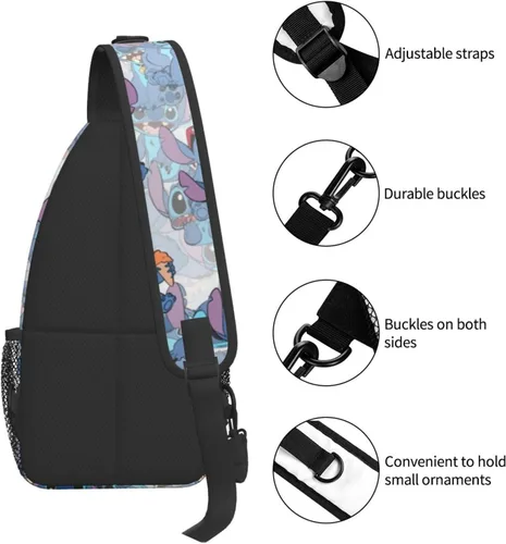 Vista 5 de Bolso bandolera para mujeres y hombres, riñonera para adolescentes, linda bolsa cruzada, bolso tipo mochila, bolsas de pecho de anime, viajes