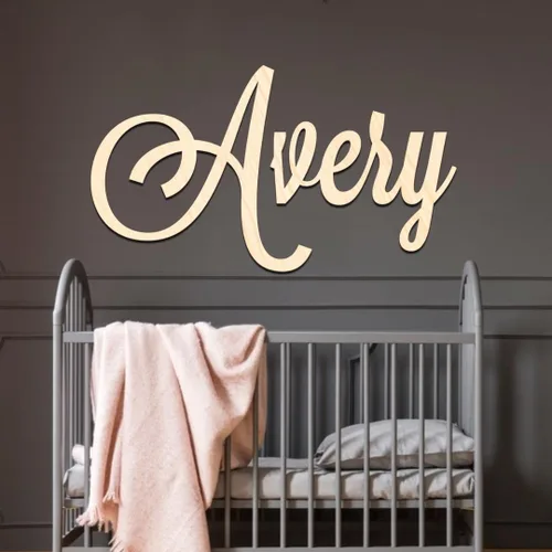 Vista 3 de Letrero de madera personalizado con nombre, Letrero de nombre para guardería, Letreros de apellido familiar, ¡Elija tamaño y fuentes!