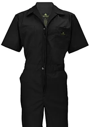 Vista 2 de Natural Uniforms Overol de manga corta con cremallera para hombre, resistente a las manchas y a las arrugas
