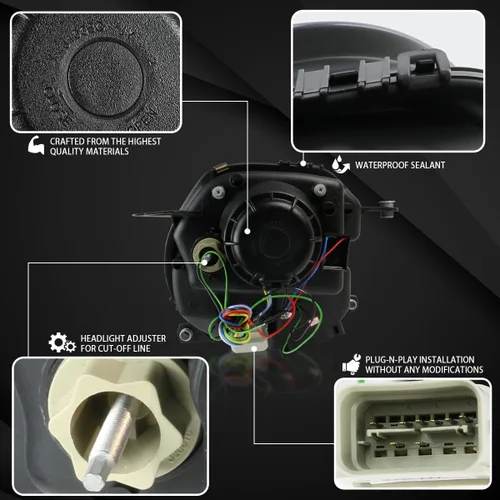 Vista 4 de Autozensation Faros delanteros para MINI Cooper 2007-2013 negro izquierdo+