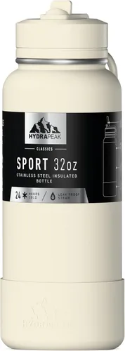 Vista 34 de Hydrapeak Botella de agua deportiva aislada de 32 onzas con tapa con popote, a prueba de fugas y derrames, mantiene las bebidas frías durante 24