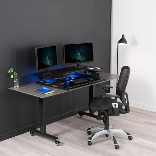 Vista 8 de VIVO 42 pulgadas Convertidor de escritorio de pie ajustable en altura, serie VE, convertidor de mesa para sentarse y estar de pie, compatible