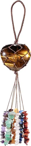 Vista 10 de Rockcloud Adorno colgante de obsidiana negra hecha a mano, diseño de corazón de amor, adorno para yoga, meditaiton, Fengshui, decoración de ventana