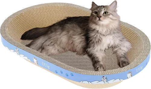Vista 9 de Rascador para Gatos, Rascadores de Cartón para Gatos de 17.7x17.7 Pulgadas para Gatos de Interior, Tablero Grande para Rascar Gatos, Almohada
