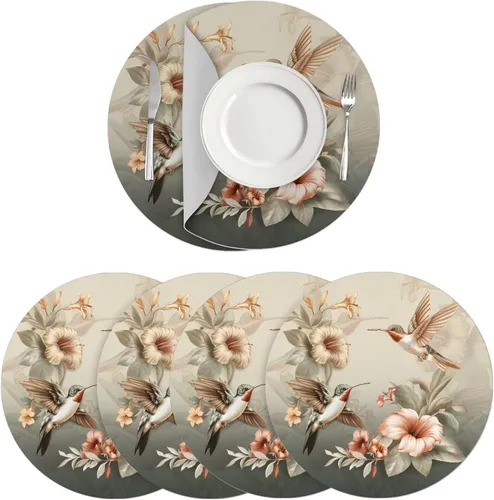 Vista 77 de Manteles individuales de cuero de girasol, lavables, redondos, impermeables y de fácil mantenimiento, decoración de cocina, accesorios de mesa
