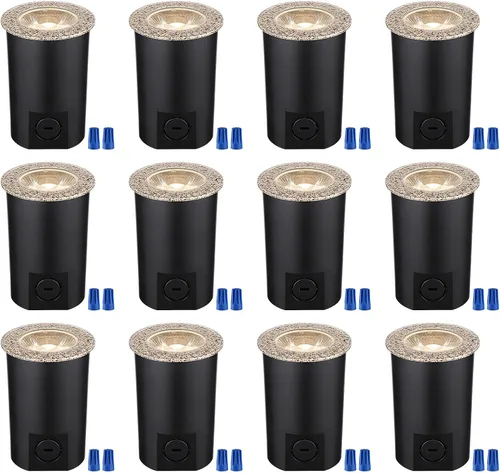 Vista 9 de LEONLITE Luces LED de pozo de 3W 5CCT para paisaje, 12-24V AC/DC de bajo voltaje, CRI90 IP67 luces de pozo enterrado al aire libre, carcasa de Negro