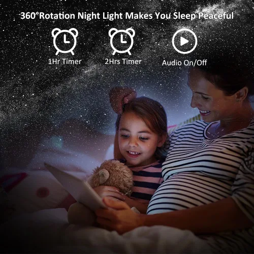 Vista 5 de Proyector de planetario para dormitorio, proyector de luz de galaxia de estrellas con nebulosa vía láctea, luz nocturna LED para techo con Negro