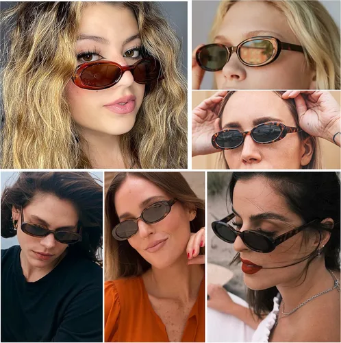 Vista 3 de VANLINKER Gafas de sol polarizadas retro ovaladas para mujeres y hombres, estilo pequeño de los años 90, VL9580, C4 Tortoise FrameMarrón Lente Tinted