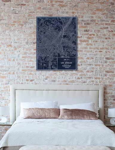 Vista 5 de The Oliver Gal Artist Co. Maps - Lienzo decorativo para pared, diseño de Los Ángeles 1899, decoración del hogar, 13 x 16 pulgadas, azul, blanco