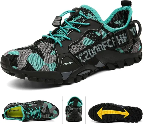 Vista 5 de TANGYUGEN Zapatos de agua para hombres y mujeres zapatos de senderismo al aire libre secado rápido zapatos de playa para viajes senderismo caminar