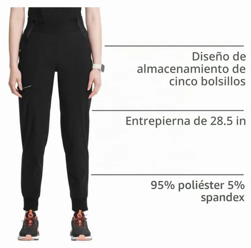 Vista 4 de Cherokee Infinity - Pantalón de pierna recta para corredores, quirúrgicos Negro