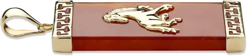 Vista 2 de PalmBeach - Colgante de oro amarillo de 14 quilates (1.496 in), Metal, Jade