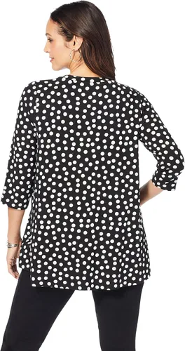 Vista 3 de Jessica London Camisa larga holgada de manga 34 para mujer, talla grande